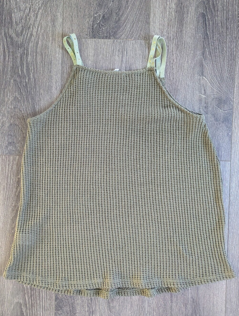 Olive Green Knit Cami Tank Top - Picture 2 of 5